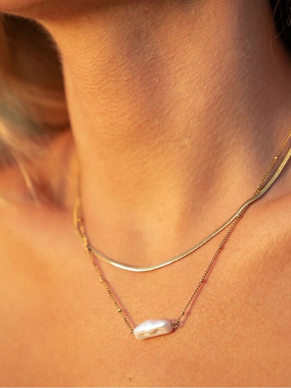 Louise Carter Helios Pearl Necklace Waterproof PVD
